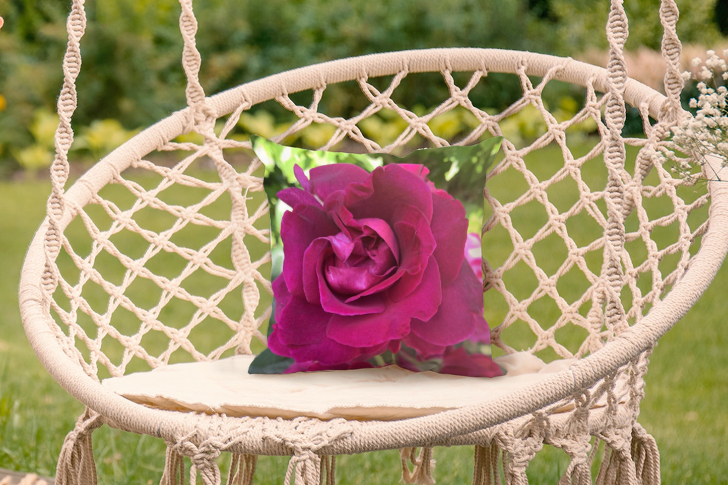 "DAMASK ROSE" THROW PILLOW