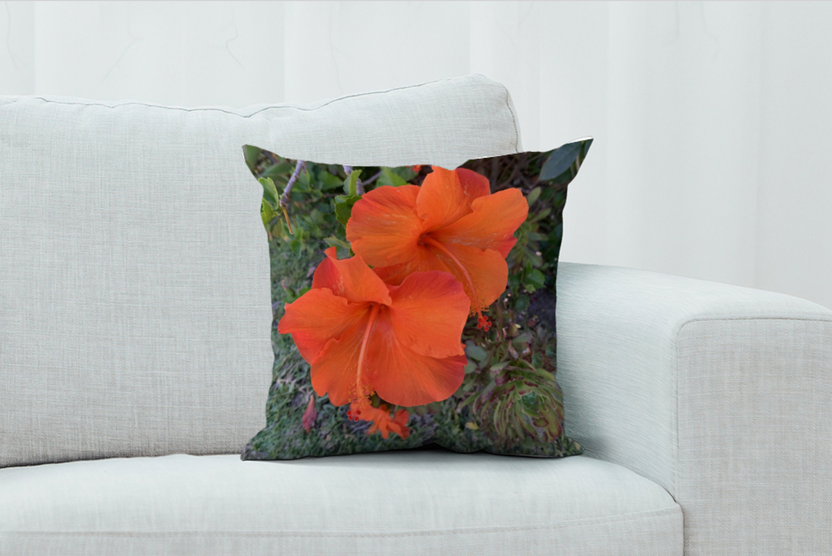 "CHINESE HIBISCUS" THROW PILLOW