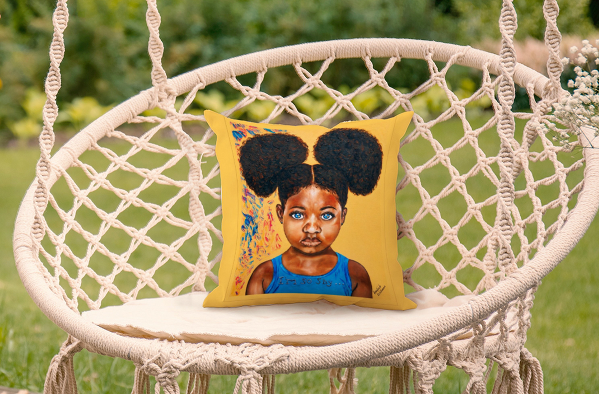 "POM POM GIRL" THROW PILLOW