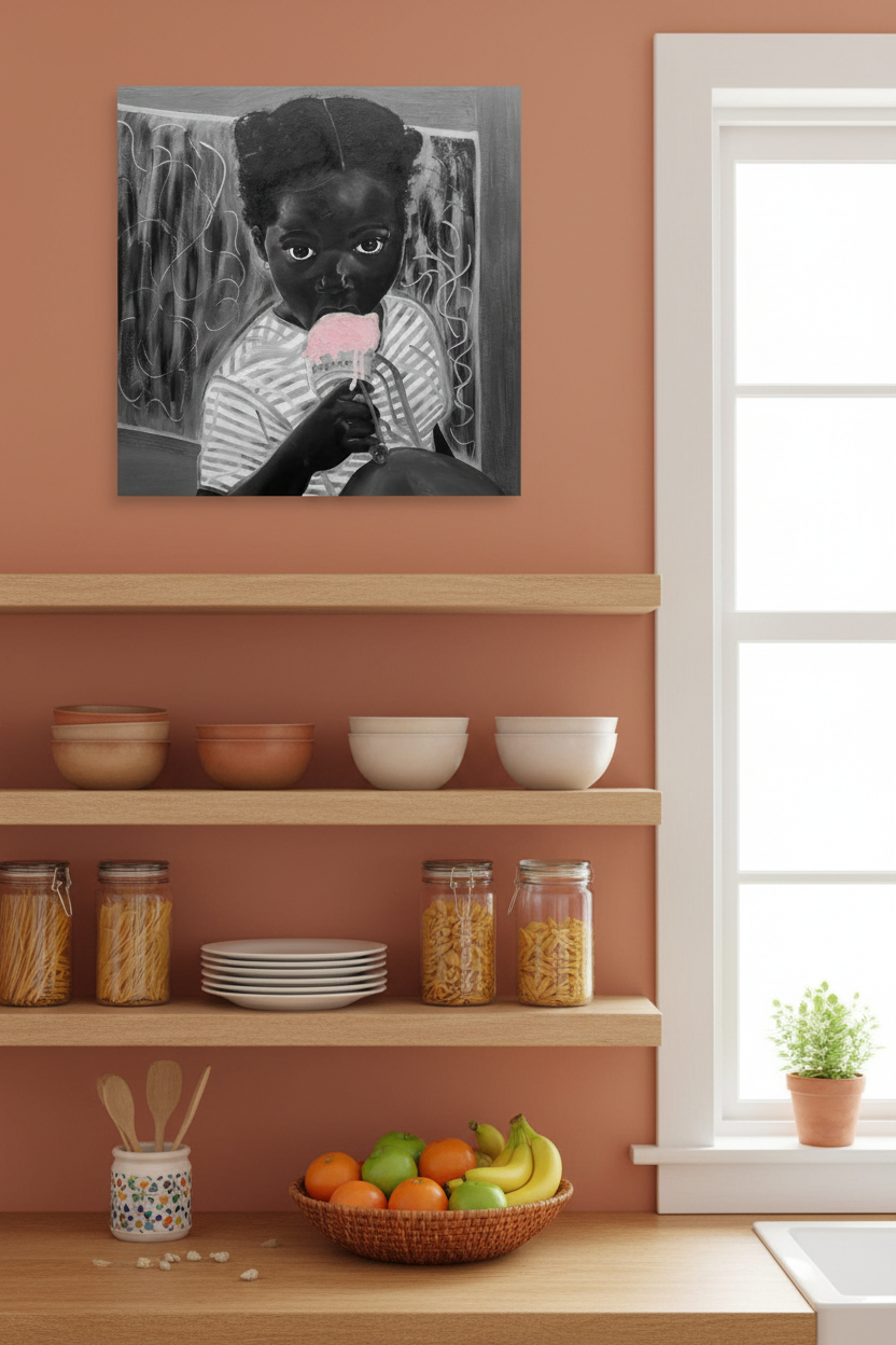 Blacker the Berry – Mono on Terracotta Kitchen Wall