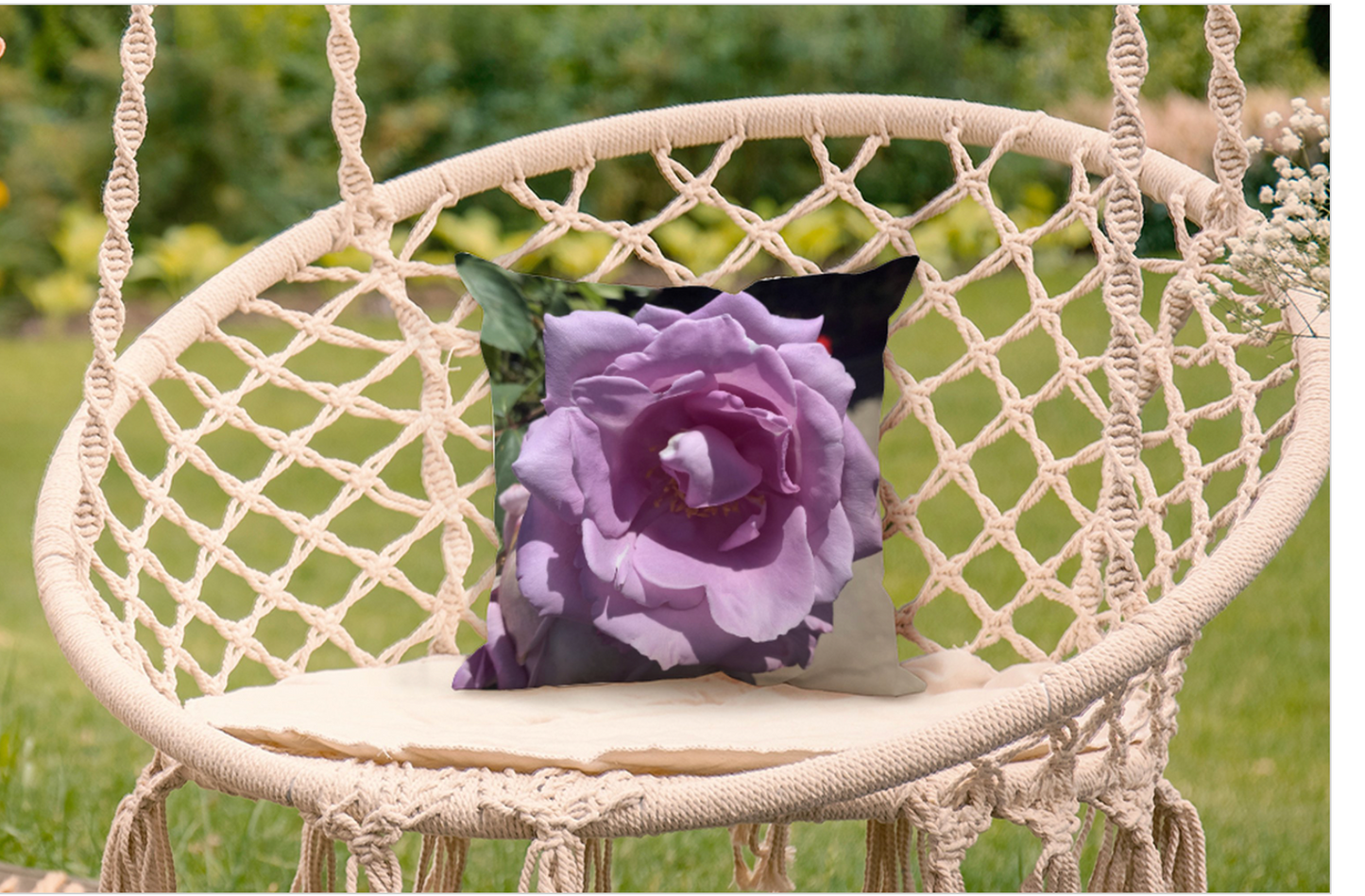 "BLUE GIRL ROSE"  THROW PILLOW