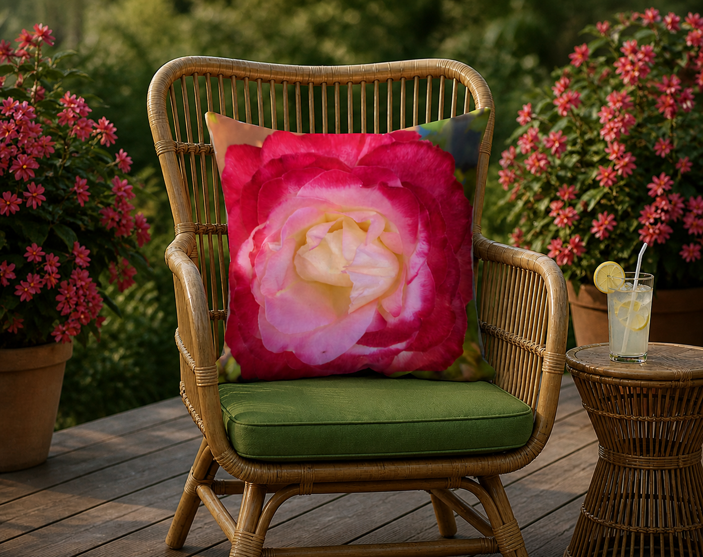"DEEP PURPLE ROSE" THROW PILLOW