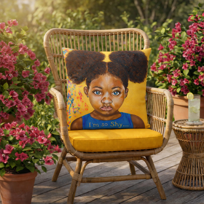 "POM POM GIRL" THROW PILLOW