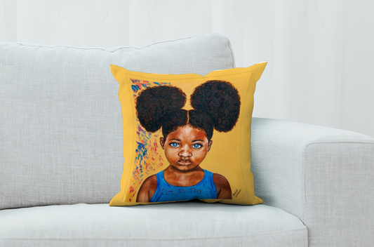 "POM POM GIRL" THROW PILLOW