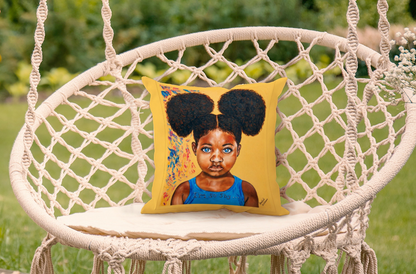 "POM POM GIRL" THROW PILLOW
