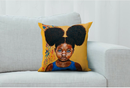 "POM POM GIRL" THROW PILLOW